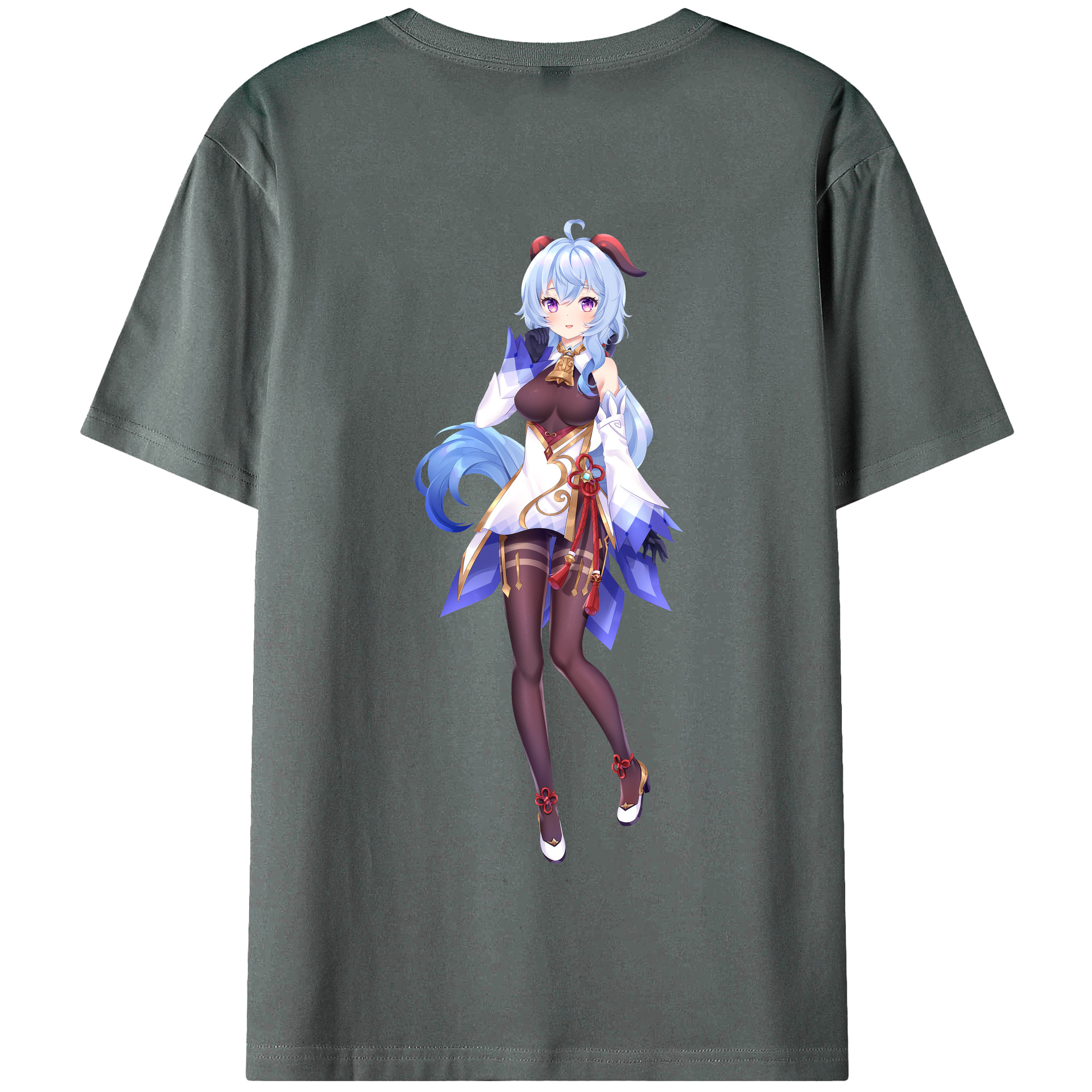 げんし神 甘雨 かんう genshin Ganyu 綿100％半袖Tシャツ（背面プリント）